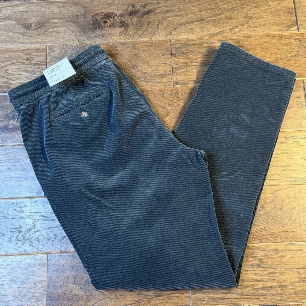 NWT Marine Layer Saturday Stretch Corduroy Slim Straight Green Pants XXL‎ Preppy